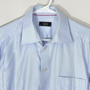 ETON Dress Shirt 16.5 (42) Sky Blue Twill Long Sleeve Spread Collar